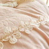 Winter Thickened Warm Milk Velvet Flowers Lace Ruffles Princess Bedding Set Duvet Cover Bed Sheet Quilted Bedspread Pillowcases