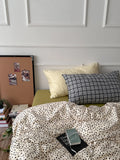 Huace  Pure Cotton Soft Color Blo Simple Blogging Sle Four Piece Bedding Set Comfortable Breathable Cotton Bed Linens