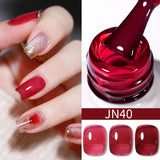 10ml Red Series Gel Nail Polish Winter Dark Red Glitter Nail Art Varnish Semi Permanent Soak Off UV LED Gel