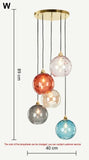 High-end Color Water Patterned Glass Ball Pendant Light Bedroom Bedside Lamp Creative Dining Living Room Bar Counter Chandelier