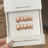 10Pcs Shiny Handmade Press on Nails Full Cover Cat Eye Cute Goldfish Short French Ballet False Nails Wearable Manicure Nail Tips
