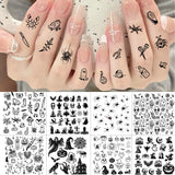 8 Sheets Halloween Realistic Black Widow Tarantula Spider Temporary Tattoo Sticker For Adult Hand, Waterproof Durable Fake Tatoo