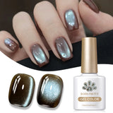10ml Leopard Cat Magnetic Eye Gel Nail Polish Autumn Night Coffee Brown Glass Beads Soak Off UV LED Manicure Nail Ar
