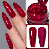 10ml Glitter Red Color Nail Gel Polish Semi-permanent Varnish Soak Off UV LED Nail Art Varnish For Salon & Home Winter