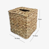 Rattan Woven Tissue Box With Lid Water Hyacinth Design Living Room Sanitary Paper Household Storage Organizer Home Supplies
