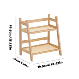 Countertop Organizer 2 Layer Coffee Cup Holder Multipurpose Bamboo Storage Shelf for Hotel Apartment Dressing Table Shelf Home