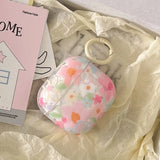 Transparent Oil Painting Flower Shockproof Protector With Keychain For AirPods 1 2 3 4 Case For AirPods Pro 2 Protection Cover