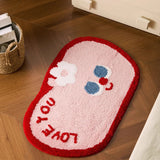 Fruit Tufting Bathroom Mat Soft Tufted Apple Carpet Bedside Rug Bathmat Floor Pad Bedroom Doormat Aesthetic Home Room Decor