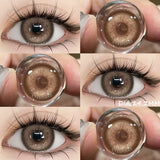 Brown Colored Contact Lenses for Eyes, Natural Eye Cosmetic, Soft Eye Lenses, Beauty, Yearly Use, 1Pair