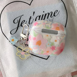 Transparent Oil Painting Flower Shockproof Protector With Keychain For AirPods 1 2 3 4 Case For AirPods Pro 2 Protection Cover
