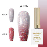 16 Colors of Thermochromic Gel Nail Polish - Trendy Autumn/Winter Thermochromic Gel Nail Polish with LED Gloss and Shine for a S