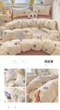Class A Double Yarn Bedding Set Quilt Comforter Duvet Cover Set Printed Cotton Bedspread Skin Friendly Breathable Four-Piece Set