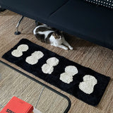 Long Tufting Geometric Bedside Rug Soft Mat Corridor Carpet Kids Bedroom Floor Foot Pad Aesthetic Home Room Winter Warm Decor