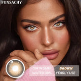1 Pair Color Contact Eye Color Lenses Makeup Natural Black Lens Cosmetic Brown Eyes Lenses Woman Makeup Beauty Softlens