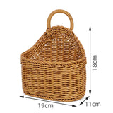 Kitchen Storage Basket,Home DecorImitation Rattan Hand-woven Hanging Baskets,Sundries Organizer Living Room Wall Hanging Basket