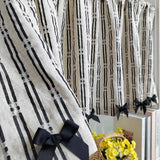 British Cotton Linen Cloth Striped Bow Short Curtains for Cafe, Office Small Window, Kitchen, Featured Home Decor