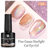 7.5ml Golden Gradient Cat Eye Nail Polish Gel Phototherapeutic Gel Soak Off Nail Magnetic Gel Polish Nail Art DlY