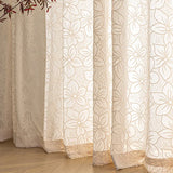 French Style Living Room Curtain Cream Beige Bedroom Decorative Curtains Floral Pattern Light-transmitting Study Curtains IG 커튼
