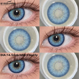 1 Pair Fashion Colored Contact Lenses Popular Natural Gray Brown Beauty Pupils Black Eyes Lens Yearly Blue Eyes Contact