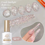 10ml Snow Glitter Gel Nail Polish Pink Milky White Jelly Sequins  Semi Permanent Nails Art Design Varnish Manicure