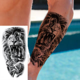 1 Sheet Compass Family Temporary Tattoos For Women Men Adults Flower Tribal Maori Totem Tattoo Sleeve Waterproof Temp Stickers
