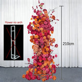 Wedding Backdrop Arch Flower Runner Hot Pink Orange Hydrangea Rose KT Board Decor Event Party Props Display