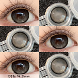 2PCS Half Yearly Premium Quality Contact Lenses Doggy Eyes Color Contacts Natural Brown 14.5mm Sandwich Technology