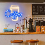 Coffee Neon Sign Led Light Bar Decor Custom Shop Home Pub Room Office Wall Decor Restaurant Cup Business Signboard Neon Lights