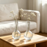 Nordic Striped Clear Glass Vase Simple Elegant Tabletop Decoration for Living Room Wedding Party Ornament