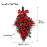 New Arrival: Poinsettia Wreath, Christmas Decoration, Wall Hanging, Artificial Upside-Down Tree, 30x50 cm