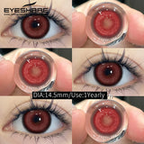 Halloween Red Contact Lenses 2PCS Crazy Style Coplay Color Contact Lenses for Eyes Anime Accessories Red Beauty Lenses