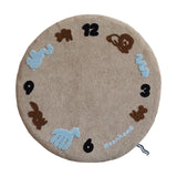 Round Seat Cushion Soft Cartoon Dog Stripe Plush Floor Chair Sofa Pad Support Home Office Autumn Winter Warm Decor 40x40cm