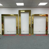 1pcs/3pcs Shining Gold Mirror Chuppah Acrylic Backdrop Stand for Wedding Decoration Flower Stand Walkway Pillar 2M/2.4M Tall