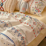 Luxury 100% Cotton Boho Pattern Printed Bedding Set Fashion Breathable Quilt Cover Sets Queen King Bed Linens for Summer Autumn