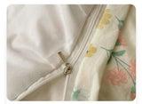 Gentle Floral Print Bedskirt Bedding Sets Skin Friendly Comfortable Duvet Cover Set with Lace Romantic Bedclothes for Girls