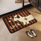 Cute Tufting Dachshund Bathroom Mat Soft Plushy Rug Bedroom Bedside Carpet Doormat Floor Anti Slip Pad Aesthetic Home Room Decor