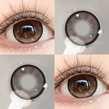 1 Pair(2pcs) Purple/Green/Brown/Black/Grey Comfortable Color Contact Lenses Without Irritation For Girls With Degree