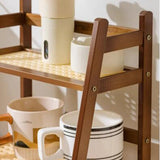 Countertop Organizer 2 Layer Coffee Cup Holder Multipurpose Bamboo Storage Shelf for Hotel Apartment Dressing Table Kitchen Home