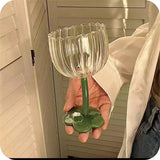 Cute Colourful Glass Wine Glass Tilted Heads Goblet Red Wine Cocktail Champagne Glass Cup Dessert Ice Cream Bow Cup