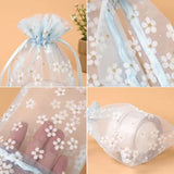 50Pcs/Lot Flower Organza Drawstring Pocket Candy Jewelry Pouches Packaging Gift Bags Birthday For Wedding Party Christmas Favors