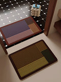 Ins Style Striped Diatom Mud Bath Mat Super Absorbent Quick Dry Bathroom Rug Non-Slip Entrance Doormat for Modern Home Decor