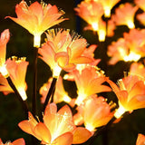 1/2 PCS 15 LED Camellia Flower Outdoor Solar Lights Outdoor Waterproof Fairy Atmosphere Night Light Solar Powered Suitable