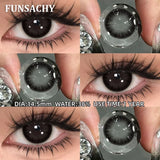 2pcs Black Series Color Contact Lenses Natural Gray Eye Lens Beautiful Pupils Yearly Fashion Brown Softlens Cosmetics