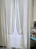 2pcs New Style Pipe Beaded Embroidered Window Screen Nailed Beaded Curtains for Bedroom Living Room Decoration Partition Curtain