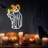 Candle Ghost LED Wall Light Halloween Bedroom Decor LED Neon Sign Rural Cabin Holiday Party Men Cave Kid Room Interior Wall Lamp