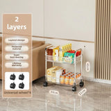 Organizer for Bedroom Living Room & Office 3 Tier Clear Storage Cart with Wheels - Multifunctional Rolling