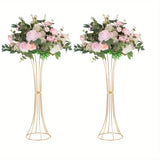 Ikeehome  2 high gold vases, artificial flower racks for wedding parties, birthday events, family receptions, Christmas  Halloween decor
