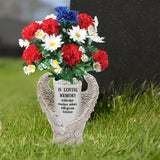 Tomb decoration in the cemetery, a waterproof garden statue with spiked angel wings as a gift to commemorate