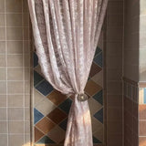 Flower Pink Sheer Curtain French Romantic Jacquard Living Room Window Curtains Lace Macrame Tulle Curtain For Bedroom Room