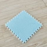 Plush Puzzle Foam Floor Mat Baby Play Mat Cute Soft Fluffy Interlocking Square Foam Tiles Area Rugs Carpet for Parlor Bedroom
